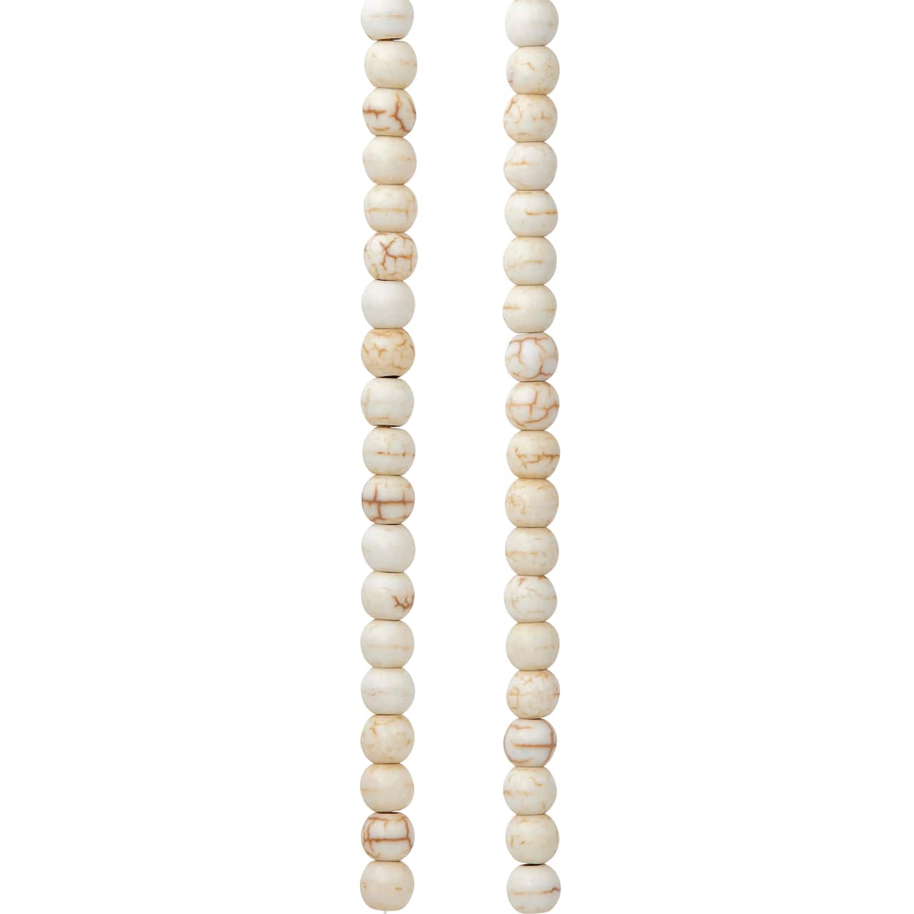 White Howlite Round Beads, 4mm by Bead Landing&#x2122;